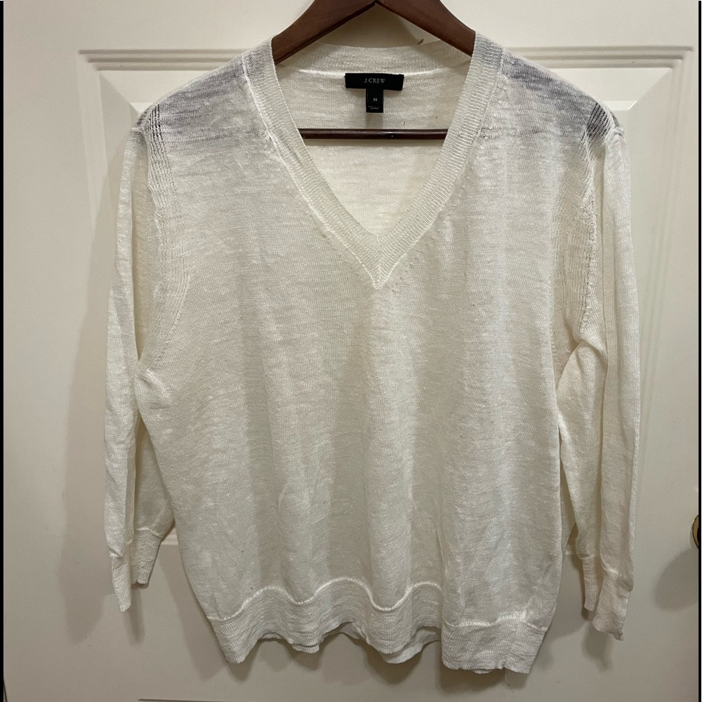 Cream J Crew summer weight sweater.